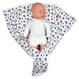 Пелюшка фланелева NL Baby Літак, 80х80 см, біло-синій (34663) - Pampik - 8