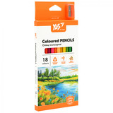 Карандаши цветные Yes Orange Line с точилкой, 18 цветов (290739) - Pampik