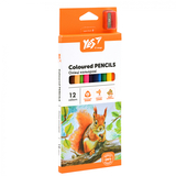 Карандаши цветные Yes Orange Line с точилкой, 12 цветов (290723) - Pampik