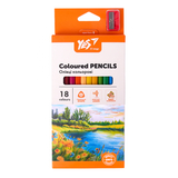 Карандаши цветные Yes Orange Line с точилкой, 18 цветов (290739) - Pampik - 2