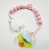 Держатель для пустышки NL Baby, силиконовый, розовый (0000/37360) - Pampik - 3