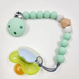 Держатель для пустышки NL Baby, силиконовый, мятный (0000/37847) - Pampik - 2