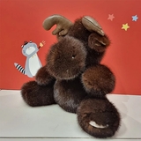 Мягкая игрушка NL Baby Лось, 26 см, мех норки, тёмно-коричневый (27146) - Pampik - 3
