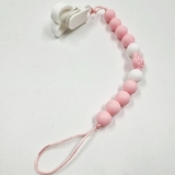 Держатель для пустышки NL Baby, силиконовый, розовый (0000/37360) - Pampik - 2