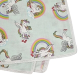 Пеленка муслиновая NL Baby Единорог, 80х80 см, салатовый (31793) - Pampik - 5