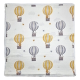 Пелюшка муслінова NL Baby Повітряна куля, 80х80 см, біло-жовтий (37076) - Pampik - 3