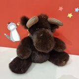 Мягкая игрушка NL Baby Лось, 26 см, мех норки, тёмно-коричневый (27146) - Pampik - 2