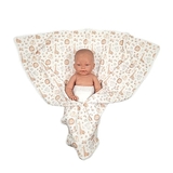 Пелюшка велюрова NL Baby, 80х80 см, бело-бежевий (011/38366) - Pampik - 5