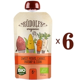 Набір пюре Rudolfs Pouch Смузі Батат, морква, пастернак з солодкою кукурудзою, 660 г (6 уп. по 110 г) - Pampik