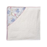 Полотенце-уголок NL Baby, 110х110 см, белый с розовым и голубим (861/37554) - Pampik