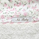 Полотенце-уголок NL Baby, 110х110 см, белый с розовым (807/38122) - Pampik - 5