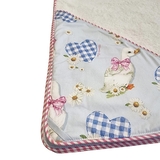 Полотенце-уголок NL Baby, 110х110 см, белый с розовым и голубим (861/37554) - Pampik - 5