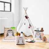 Кошик для зберігання 3 Sprouts Сова, круглий, 45х43 см, бежевий (IBNSNO/33315) - Pampik - 2