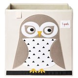 Куб для хранения 3 Sprouts Сова, 33х33х33 см, бежевый (IBXOWL/20877) - Pampik