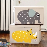 Ящик для зберігання 3 Sprouts Носоріг, 38x61x37 см, бежевий (ITCRHN/22267) - Pampik - 2