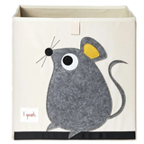 Куб для зберігання 3 Sprouts Миша, 33х33х33 см, бежевий (IBXMOU/20876) - Pampik