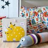 Куб для зберігання 3 Sprouts Носоріг, 33х33х33 см, бежевий (IBXRHN//17071) - Pampik - 2