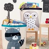 Кошик для зберігання 3 Sprouts Сова, круглий, 45х43 см, бежевий (IBNSNO/33315) - Pampik - 3