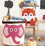 Кошик для зберігання 3 Sprouts Слон, круглий, 45х43 см, бежевий (IBNELP/36225) - Pampik - 2