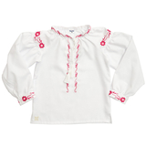 Вышиванка для девочки Twins Цветочки, р.104, белый с розовым (88ВД-К104-08) - Pampik