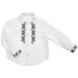 Вишиванка для хлопчика Twins Etno, р.98, білий з синьо-сірим (88OT-E98-16) - Pampik