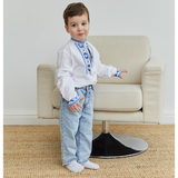 Вишиванка для хлопчика Twins Оберіг, р.110, білий з блакитним (88OT-О110-04) - Pampik - 3