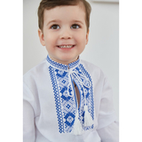 Вишиванка для хлопчика Twins Оберіг, р.116, білий з блакитним (88OT-О116-04) - Pampik - 6