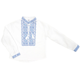 Вишиванка для хлопчика Twins Українська, р.122, білий з синім (88OT-U122-09) - Pampik