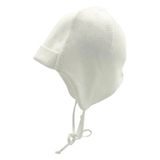 Шапочка двойная NL Baby на завязках, хлопок, 0-3 мес., молочный (050/33409) - Pampik