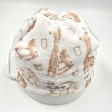 Шапочка NL Baby на зав'язках, велюрова, 0-3 міс., біло-бежевий (011/38123) - Pampik - 3