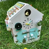 Іграшка дерев'яна NL Baby Актівіті Бізікуб, 30х30х40 см, білий (32143) - Pampik - 3