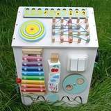 Іграшка дерев'яна NL Baby Актівіті Бізікуб, 30х30х40 см, білий (32143) - Pampik - 2