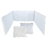 Бортик в кроватку NL Baby с подушками, 3-сторонний, 180х28 см, бело-голубой (143/26052) - Pampik