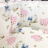 Набір NL Baby Cododo: комплект постільної білизни, 80х80 см + бортик у ліжечко, 166х20 см, біло-рожевий (865/32593) - Pampik - 6