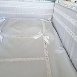 Бортик в кроватку NL Baby, 4-сторонний, серо-голубой (832+907/29062) - Pampik - 2