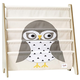 Стелаж для зберігання книг 3 Sprouts Сова, 61х62х25 см, бежевий з сірим IRKOWL/27892) - Pampik