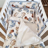 Набір NL Baby Monnalisa: комплект постільної білизни, 135х100 см + бортик у ліжечко, 180х30 см, біло-синій (841/28430) - Pampik - 6