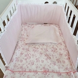 Бортик в кроватку NL Baby, 3-сторонний, универсальный, 180х30 см, розовый (829+827/32062) - Pampik - 3