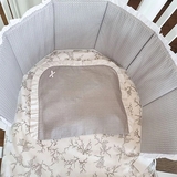 Бортик в овальне ліжечко NL Baby, 3-сторонній, 130х30 см, біло-сірий (823+830/33298) - Pampik - 5