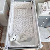 Бортик у ліжечко NL Baby з м’якою частиною, 4-сторонній, біло-сірий (824/27653) - Pampik - 4