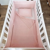 Бортик в кроватку NL Baby, 4-сторонний и декоративная подушка, 40х30 см, розовый (873+929/33259) - Pampik - 6