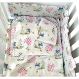 Набір NL Baby Cododo: комплект постільної білизни, 80х80 см + бортик у ліжечко, 166х20 см, біло-рожевий (865/32593) - Pampik - 9