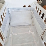 Бортик в кроватку NL Baby, 3-сторонний, универсальный, 180х30 см, бело-синий (838+869/34184) - Pampik - 4