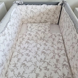 Бортик у ліжечко NL Baby з м’якою частиною, 4-сторонній, біло-сірий (824/27653) - Pampik - 5