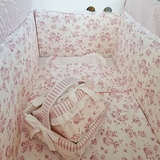 Бортик у ліжечко NL Baby з м’якою частиною, 4-сторонній, біло-рожевий (822/28062) - Pampik - 5