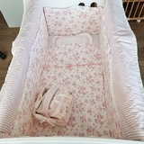 Бортик у ліжечко NL Baby з м’якою частиною, 4-сторонній, біло-рожевий (822/28062) - Pampik - 4