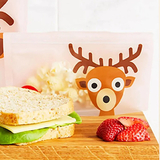 Пакети для снеків 3 Sprouts Олень, 10х18 см, 2 шт., рожевий (ISNDEE/30511) - Pampik - 2