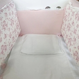 Бортик у ліжечко NL Baby з м’якою частиною, 4-сторонній, біло-рожевий (822/27393) - Pampik - 3