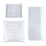 Набір NL Baby Cododo: комплект постільної білизни, 80х80 см + бортик у ліжечко, 166х20 см, біло-сірий (823+826/30427) - Pampik