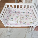 Набір NL Baby Cododo: комплект постільної білизни, 80х80 см + бортик у ліжечко, 166х20 см, біло-рожевий (865/32593) - Pampik - 8